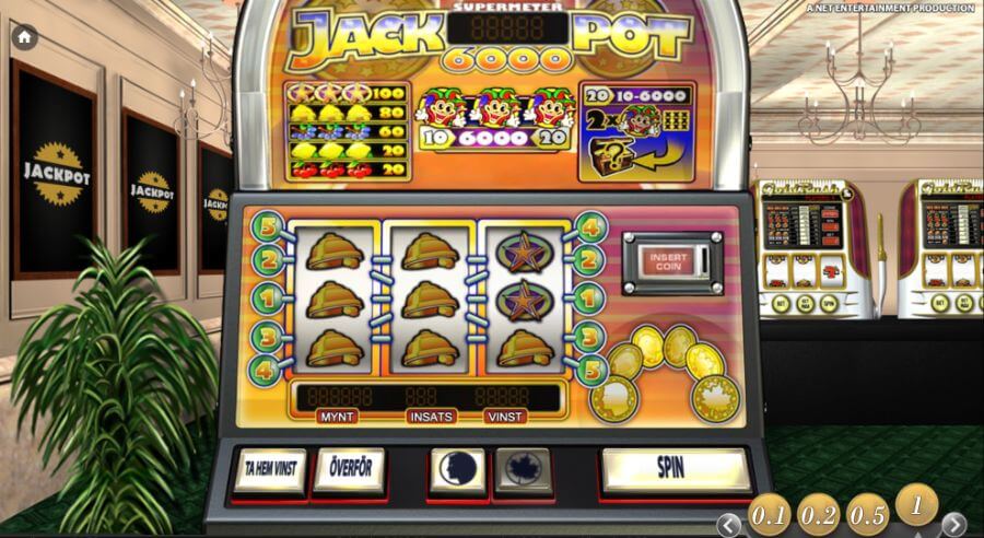 Designen skapar retrokänsla i Jackpot 6000