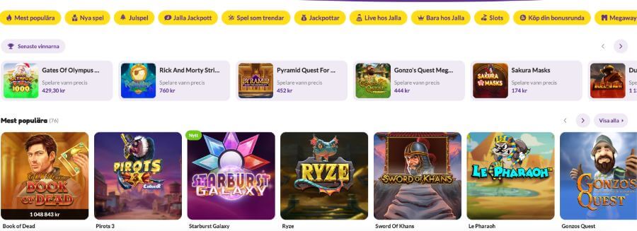 Jalla casino mobile