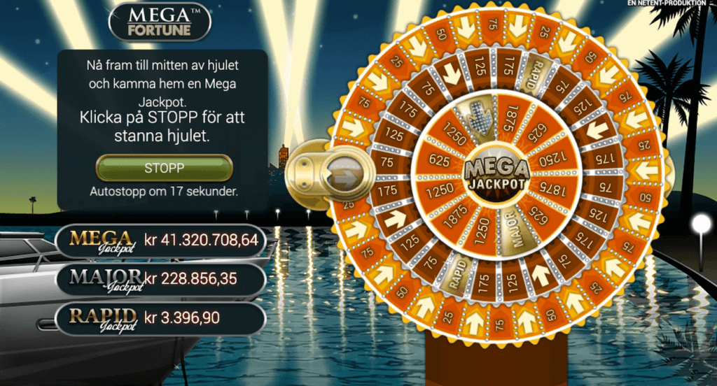 Jackpottspelet i Mega Fortune