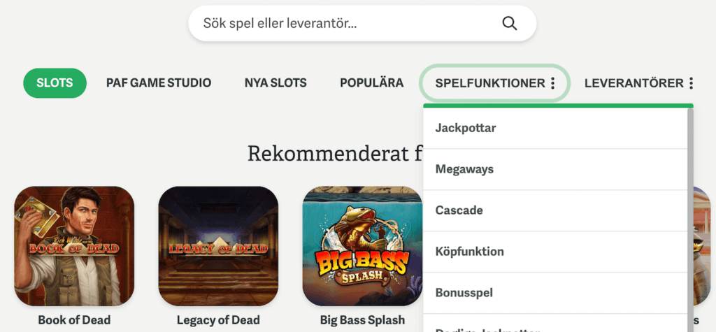 Många Paf slots att välja mellan