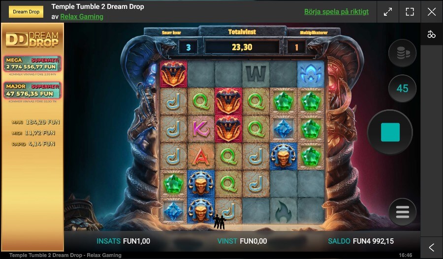 Temple Tumble 2 Dream Drop Free Spins