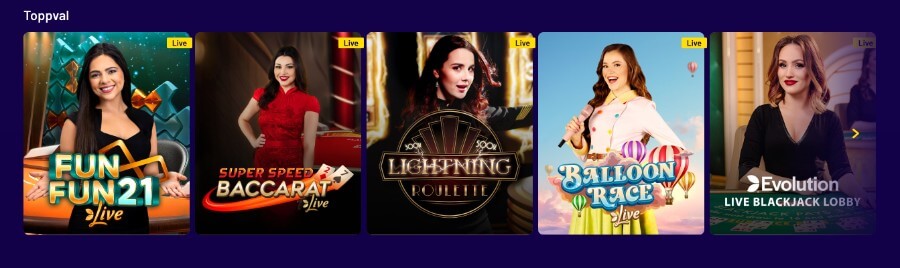 Live Casino hos Spelklubben