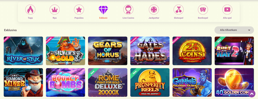 Exklusiva spel hos YoYo Casino